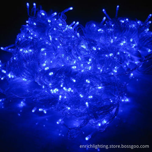 Connectable LED Fairy String Light, Blue Color, 10 Meters 100 Bulbs, AC 220/110V, IP44, 6W Power